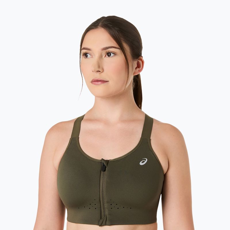 Бюстгальтер для тренувань ASICS Road Combination Zip dark olive 5