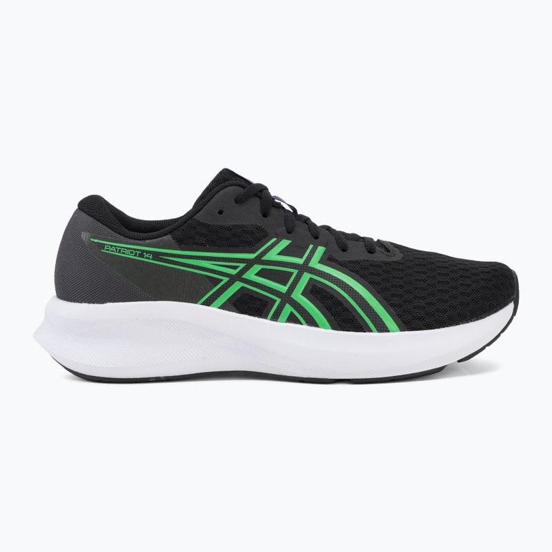Кросівки для бігу чоловічі ASICS Patriot 14 black/vital green 2