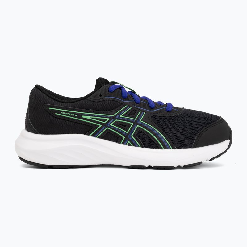 Кросівки для бігу дитячі ASICS Contend 9 GS black/vital green 2