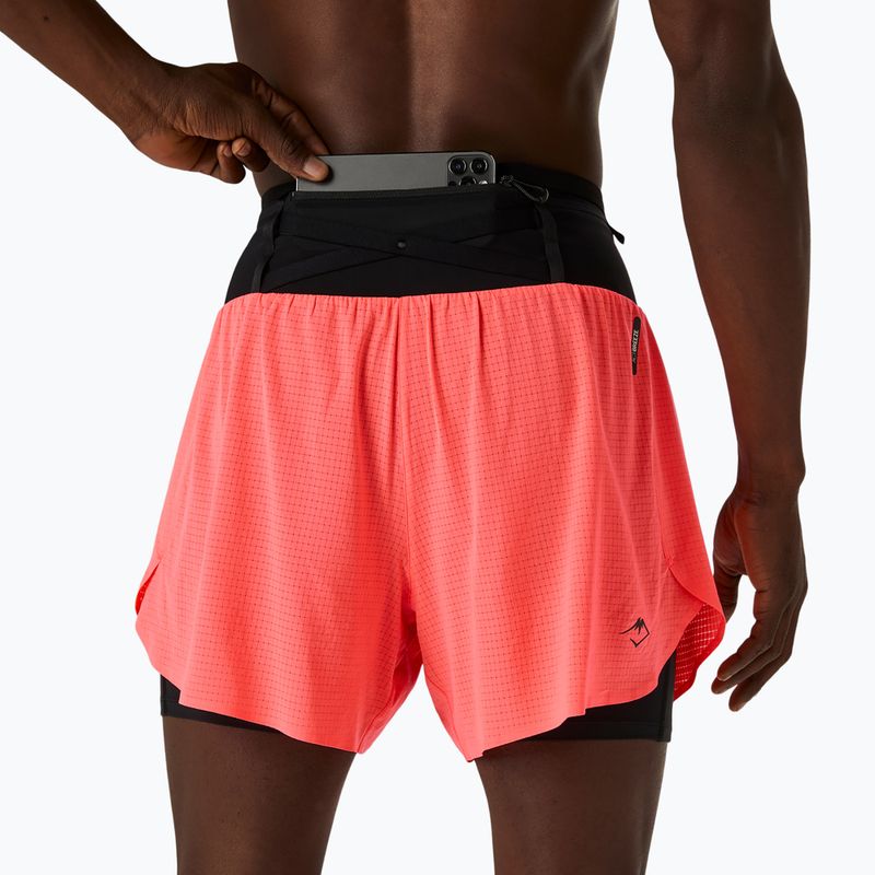 Шорти для бігу чоловічі ASICS Fujitrail Elite blazing coral 5
