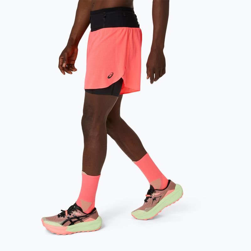 Шорти для бігу чоловічі ASICS Fujitrail Elite blazing coral 3