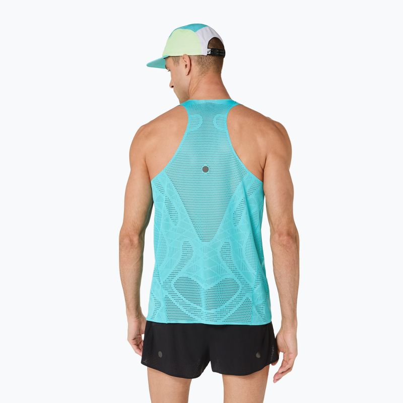 Чоловіча бігова майка ASICS Metarun Singlet energy aqua 3