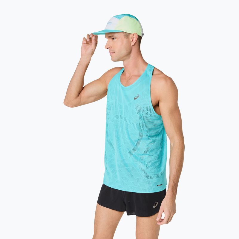 Чоловіча бігова майка ASICS Metarun Singlet energy aqua 4