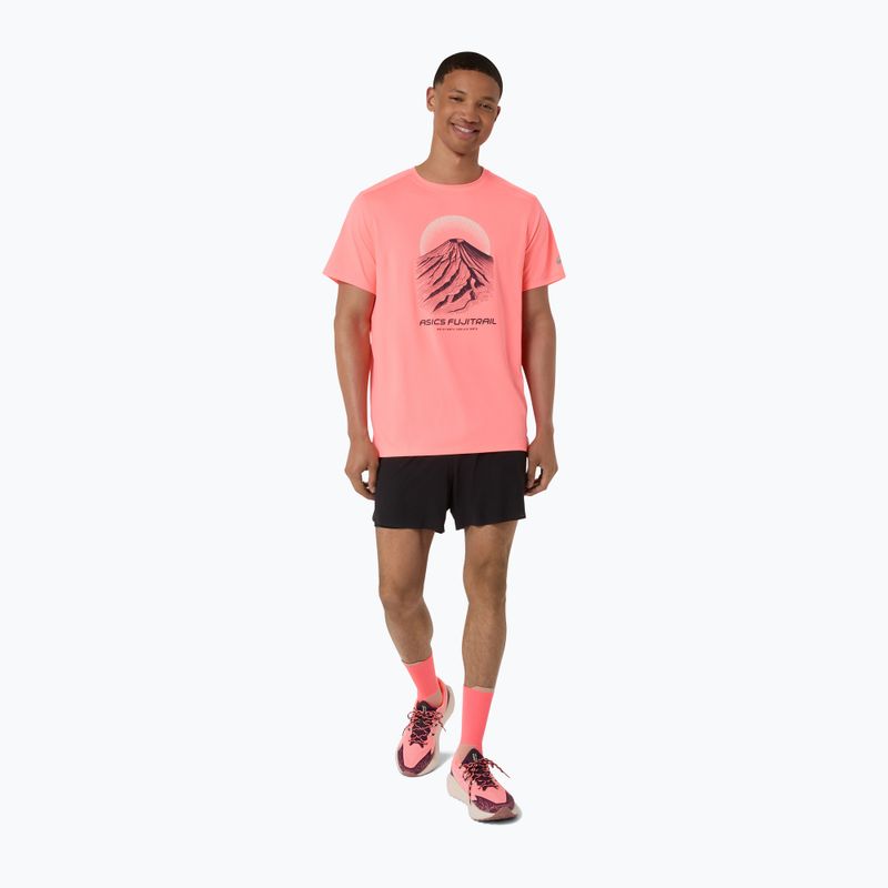 Футболка для бігу чоловіча Asics Fujitrail Logo Ss Top Sun Coral 2