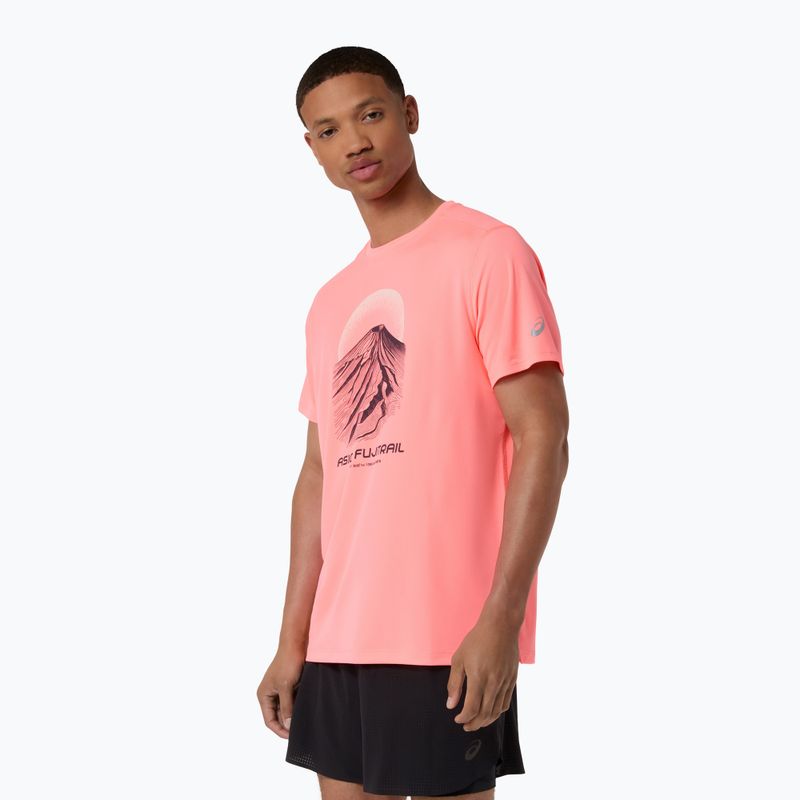 Футболка для бігу чоловіча Asics Fujitrail Logo Ss Top Sun Coral 4