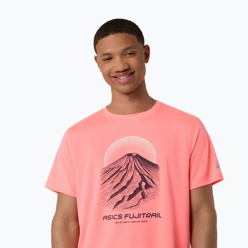 Футболка для бігу чоловіча Asics Fujitrail Logo Ss Top Sun Coral 5