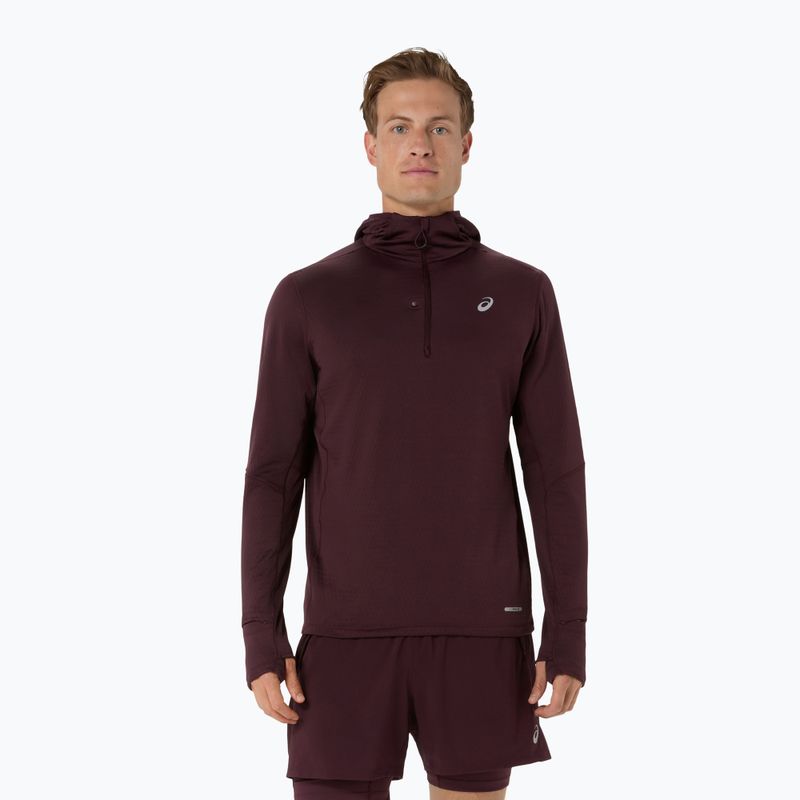 Кофта для бігу чоловіча ASICS Road Winter Ls Hoodie dark currant
