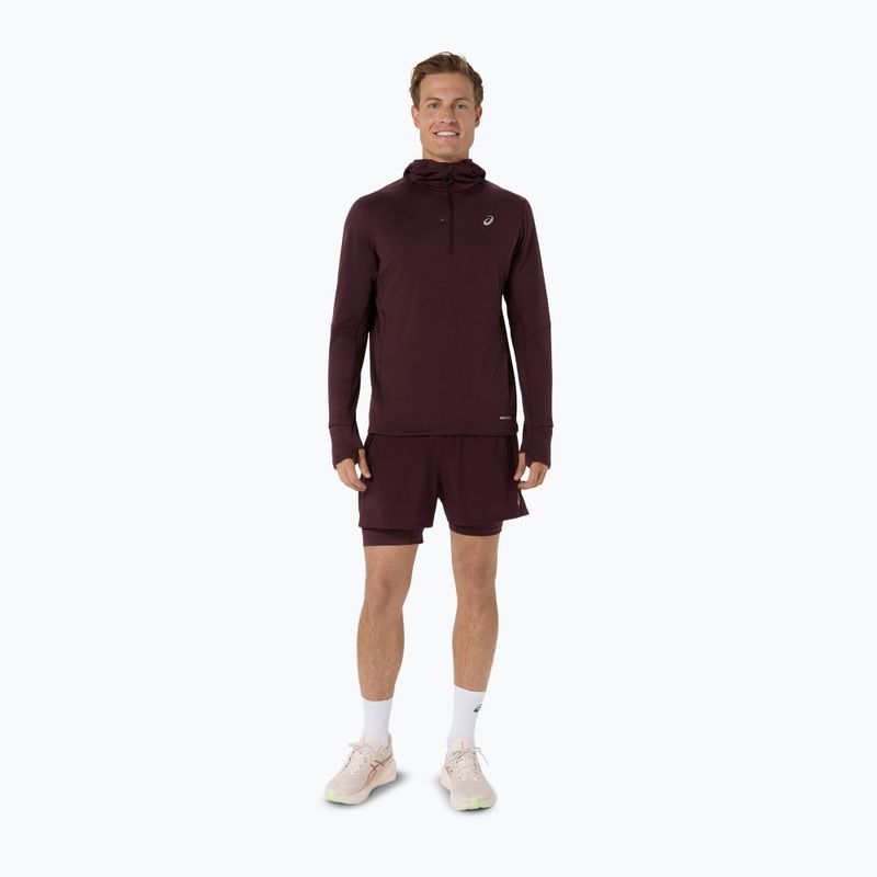 Кофта для бігу чоловіча ASICS Road Winter Ls Hoodie dark currant 2