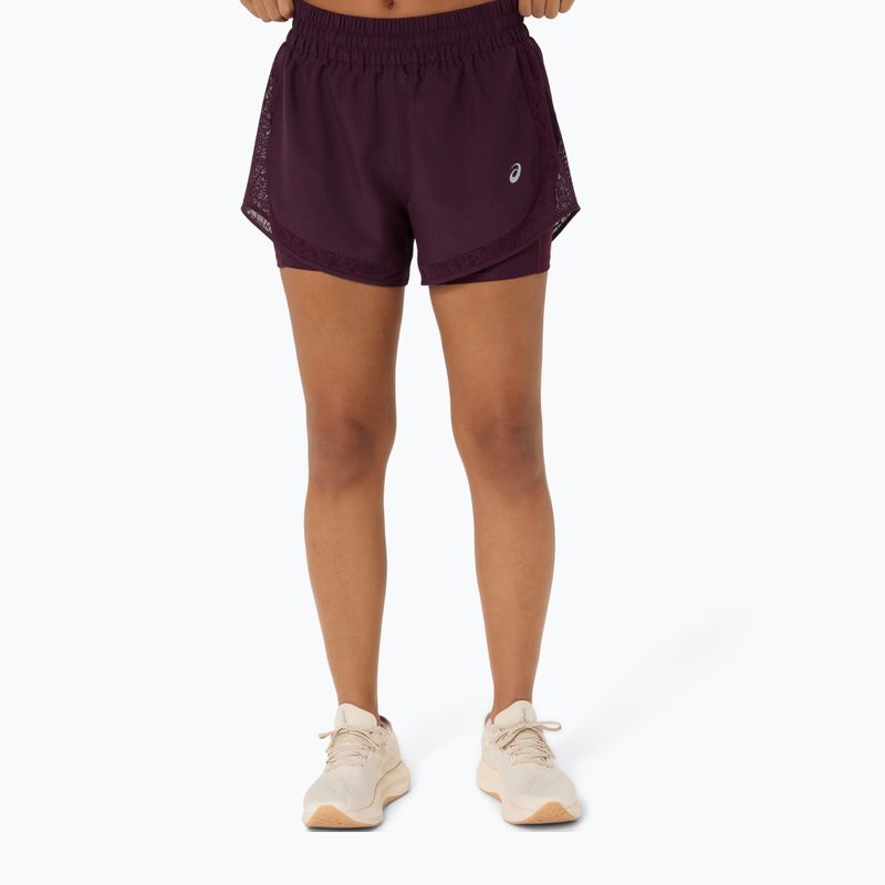 Шорти для бігу жіночі ASICS Nagino Run 2-N-1 dark aubergine