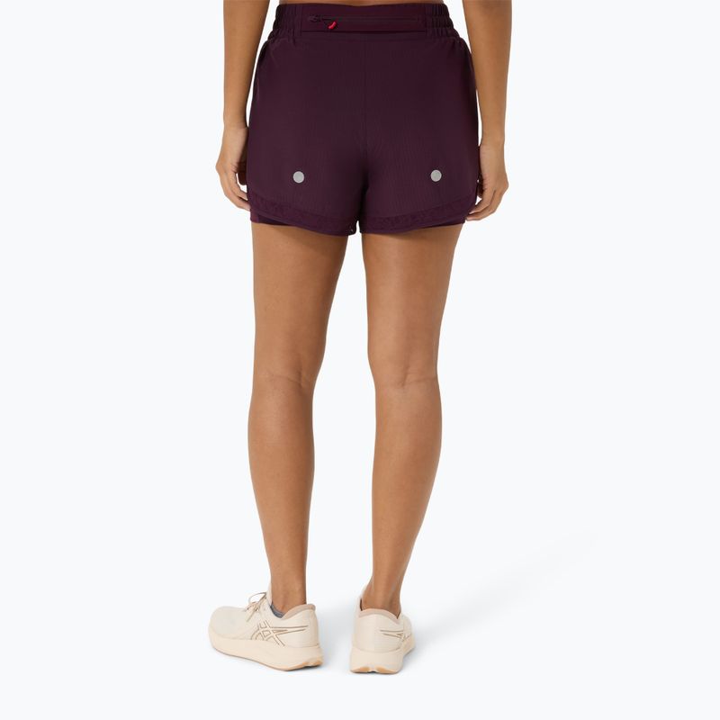 Шорти для бігу жіночі ASICS Nagino Run 2-N-1 dark aubergine 3