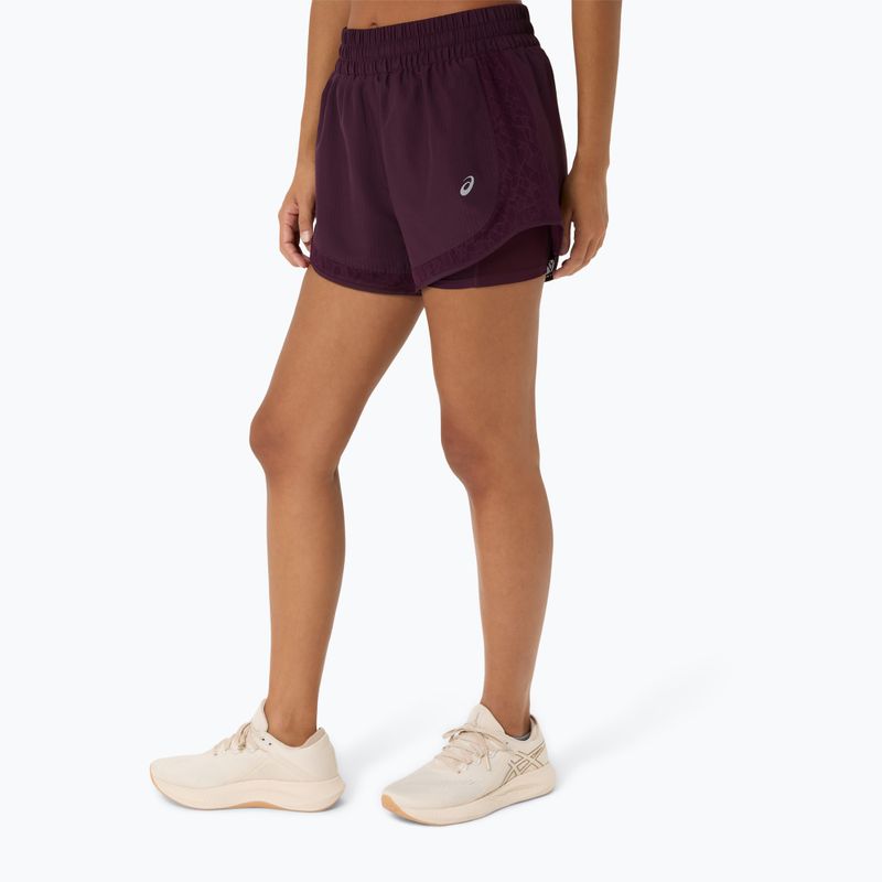Шорти для бігу жіночі ASICS Nagino Run 2-N-1 dark aubergine 4