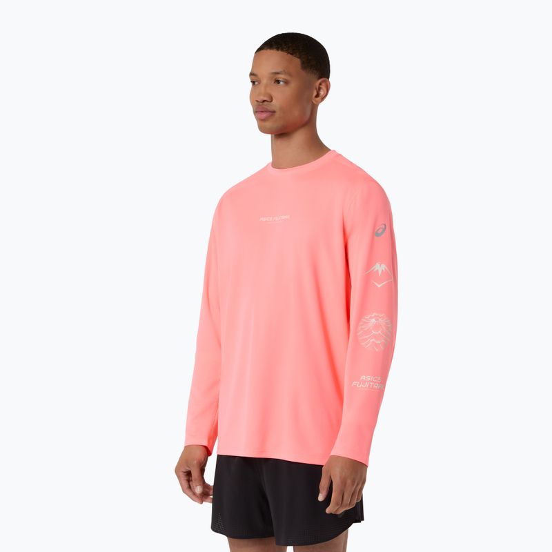 Лонгслів для бігу чоловічий Asics Fujitrail Logo Ls Top Sun Coral 4