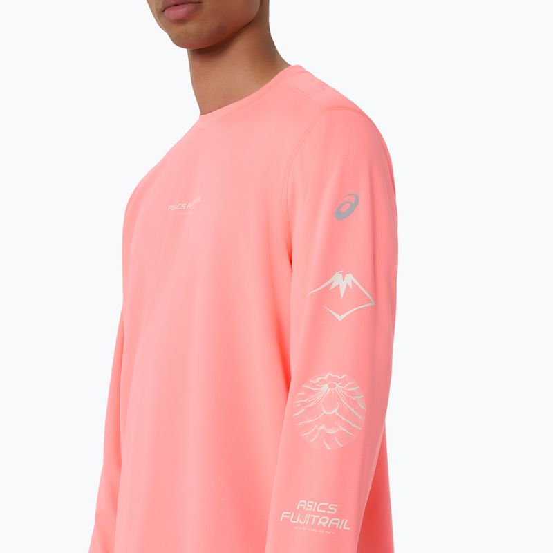 Лонгслів для бігу чоловічий Asics Fujitrail Logo Ls Top Sun Coral 6