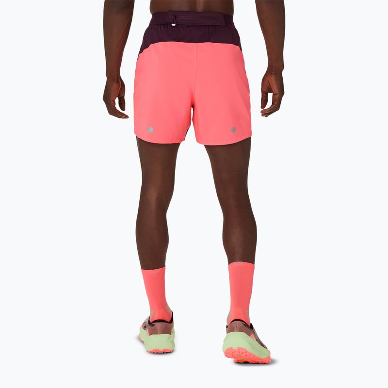 Шорти для бігу чоловічі Asics Fujitrail All Over Print 5In Short Blazing Coral/Dark Aubergine 3