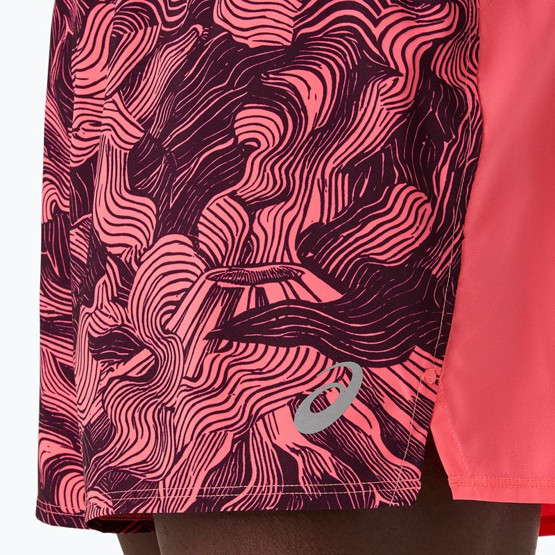 Шорти для бігу чоловічі Asics Fujitrail All Over Print 5In Short Blazing Coral/Dark Aubergine 5