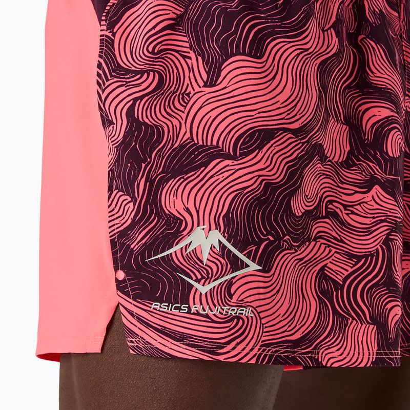 Шорти для бігу чоловічі Asics Fujitrail All Over Print 5In Short Blazing Coral/Dark Aubergine 6