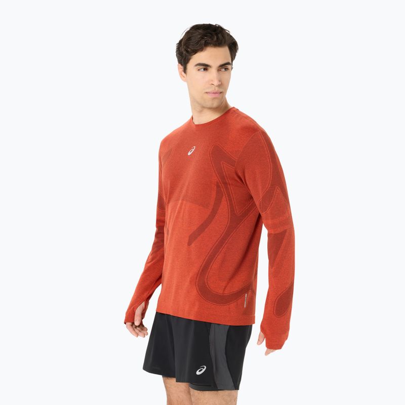 Лонгслів для бігу чоловічий ASICS Road Seamless Top singed red 3