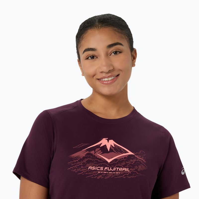 Футболка для бігу жіноча Asics Fujitrail Logo Ss Top Dark Aubergine 5