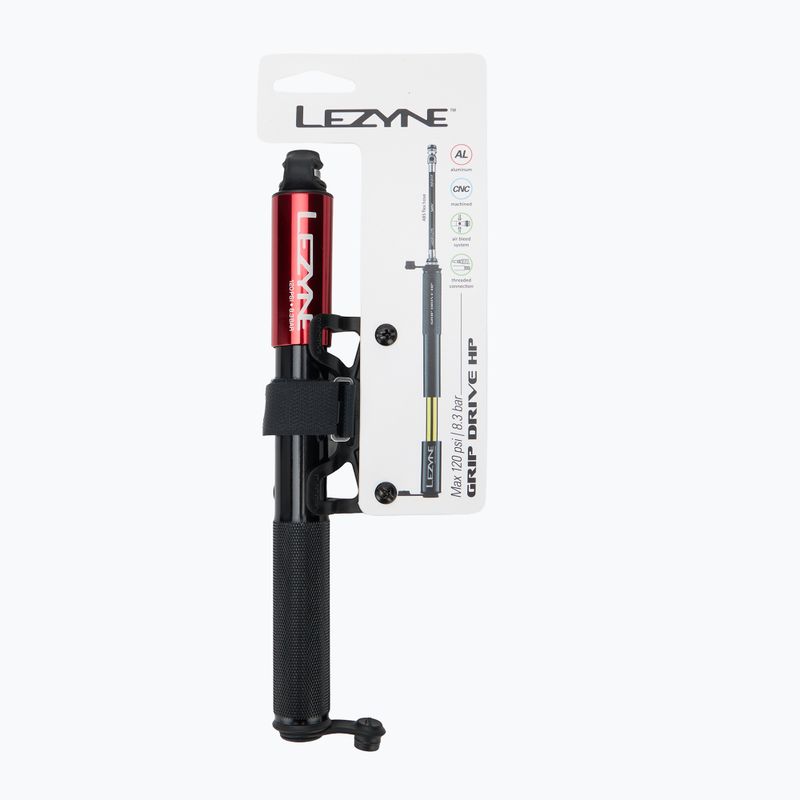 Велосипедний насос Lezyne Grip Drive HP M ABS FLEX 120psi червоний 4