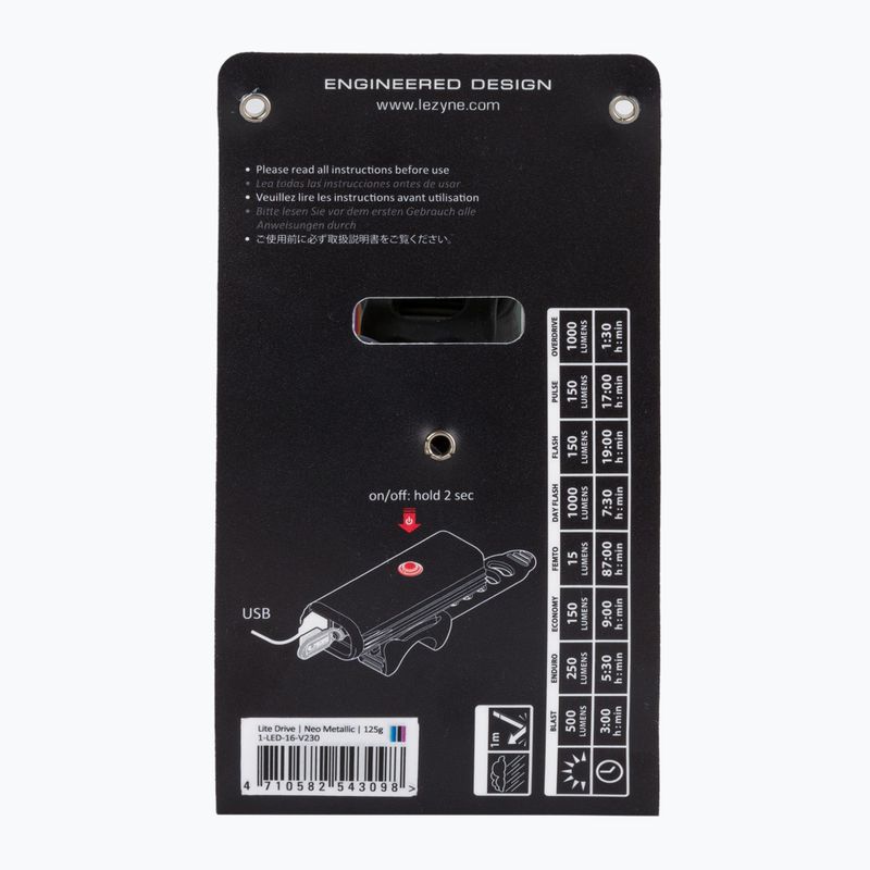 Велосипедний ліхтарик передній Lezyne LED LITE DRIVE 1000XL usb жовтий LZN-1-LED-16-V230 6