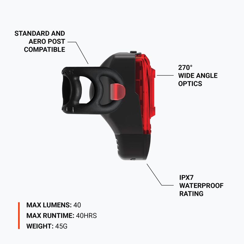 Lezyne KTV Drive+ чорний задній велосипедний ліхтар 6
