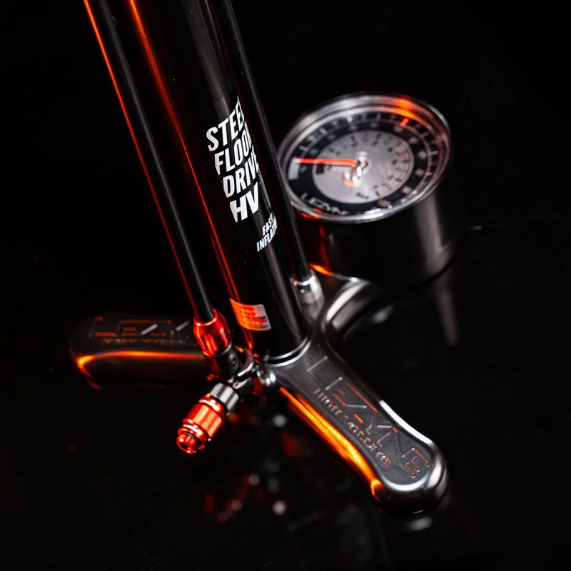 Велосипедний насос Lezyne Steel HV Floor Drive 3.5 100psi плоский чорний 5