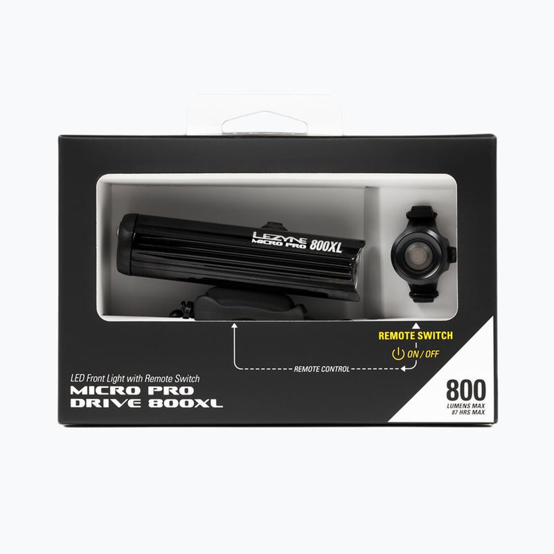 Велосипедний ліхтар Lezyne передній Micro Drive Pro 800 Xl Remote Loaded чорний глянець 5