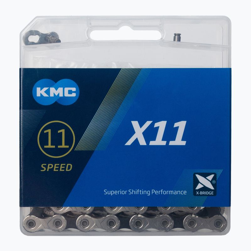 Ланцюг велосипедний KMC X11 118 ланок 11 зірок сріблястий BX11NB118