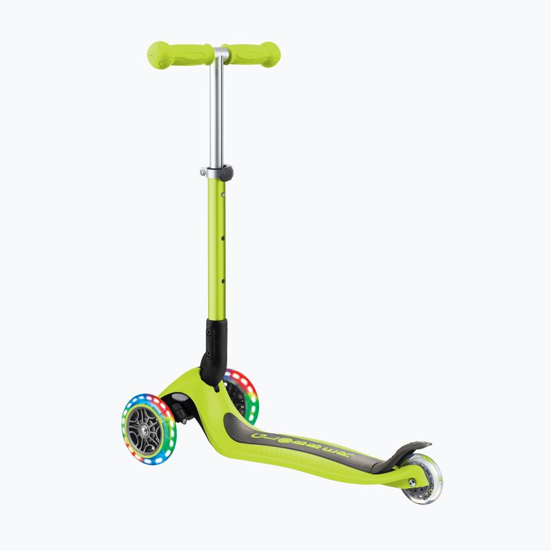 Самокат трьохколісний дитячий Globber Junior Foldable Lights lime green 2