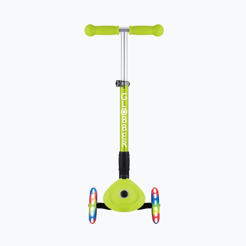 Самокат трьохколісний дитячий Globber Junior Foldable Lights lime green 3