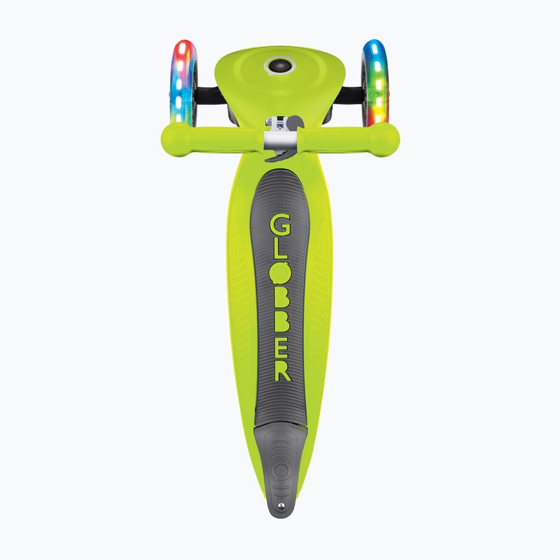 Самокат трьохколісний дитячий Globber Junior Foldable Lights lime green 4