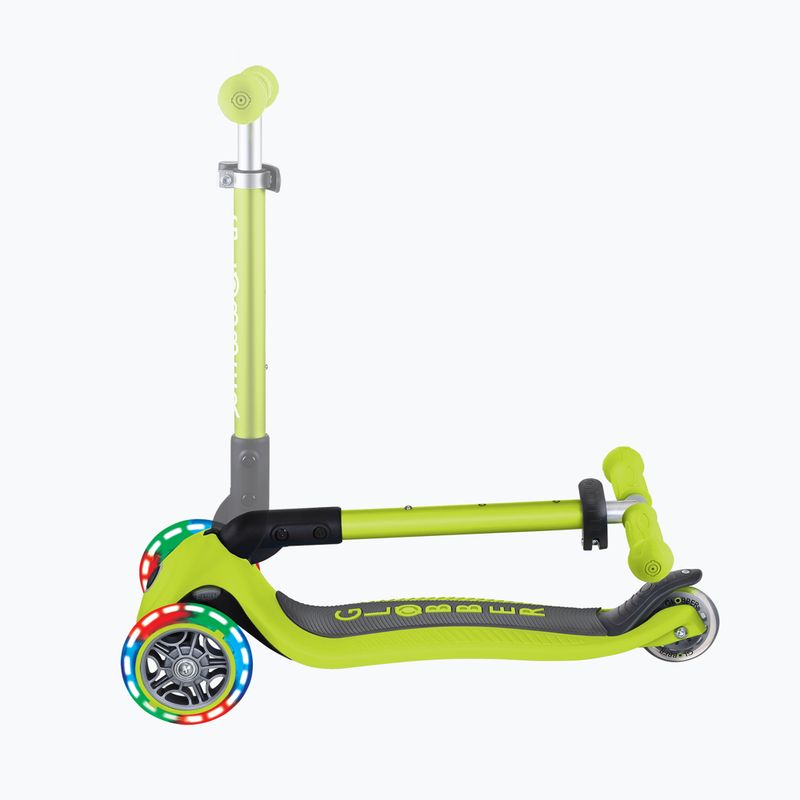 Самокат трьохколісний дитячий Globber Junior Foldable Lights lime green 6
