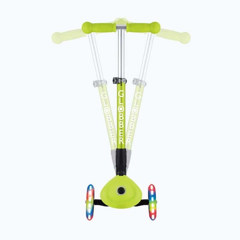 Самокат трьохколісний дитячий Globber Junior Foldable Lights lime green 8