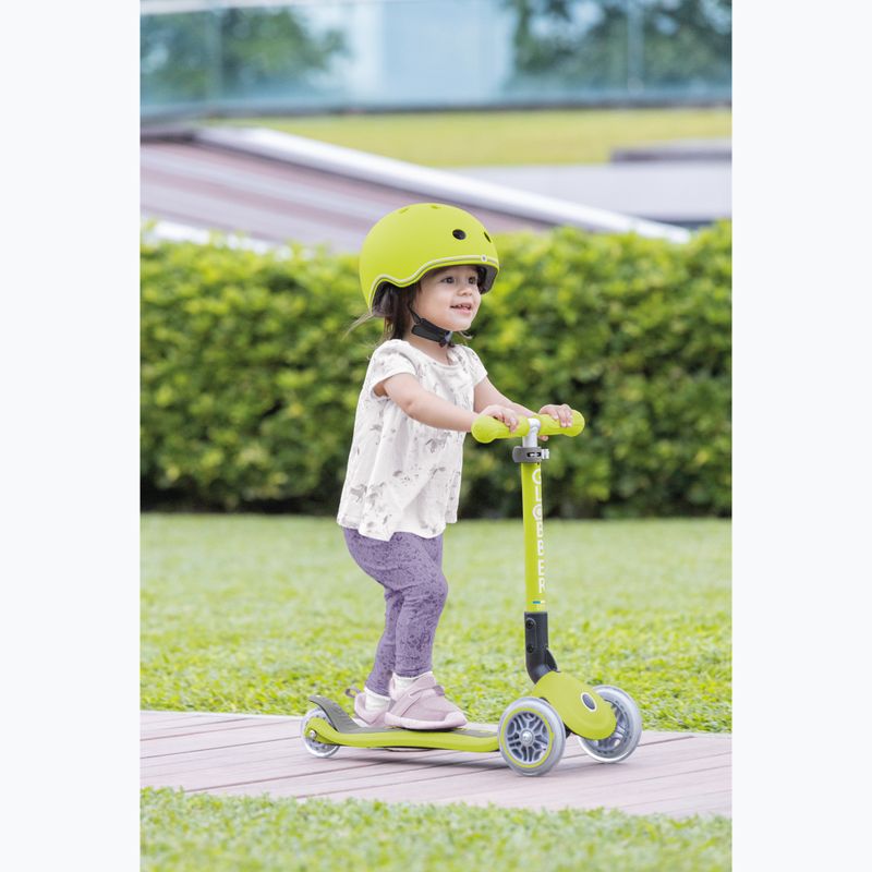Самокат трьохколісний дитячий Globber Junior Foldable Lights lime green 9