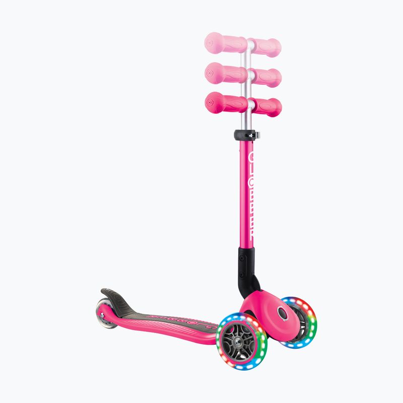 Дитячий триколісний самокат Globber Junior Foldable Lights темно-рожевий 7