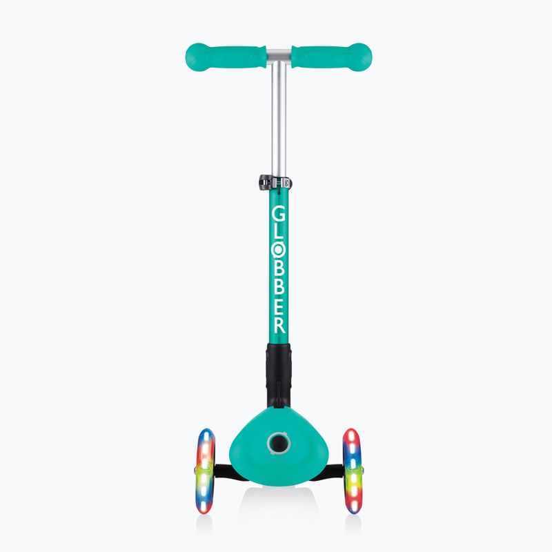 Самокат трьохколісний дитячий Globber Junior Foldable Lights dark emerald green 3