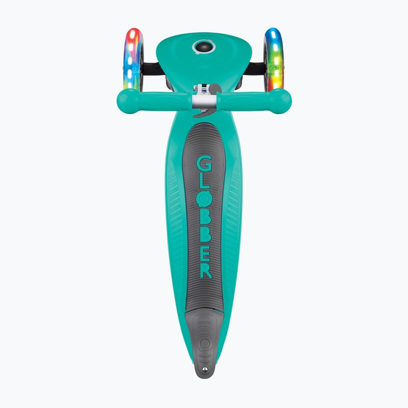 Самокат трьохколісний дитячий Globber Junior Foldable Lights dark emerald green 4