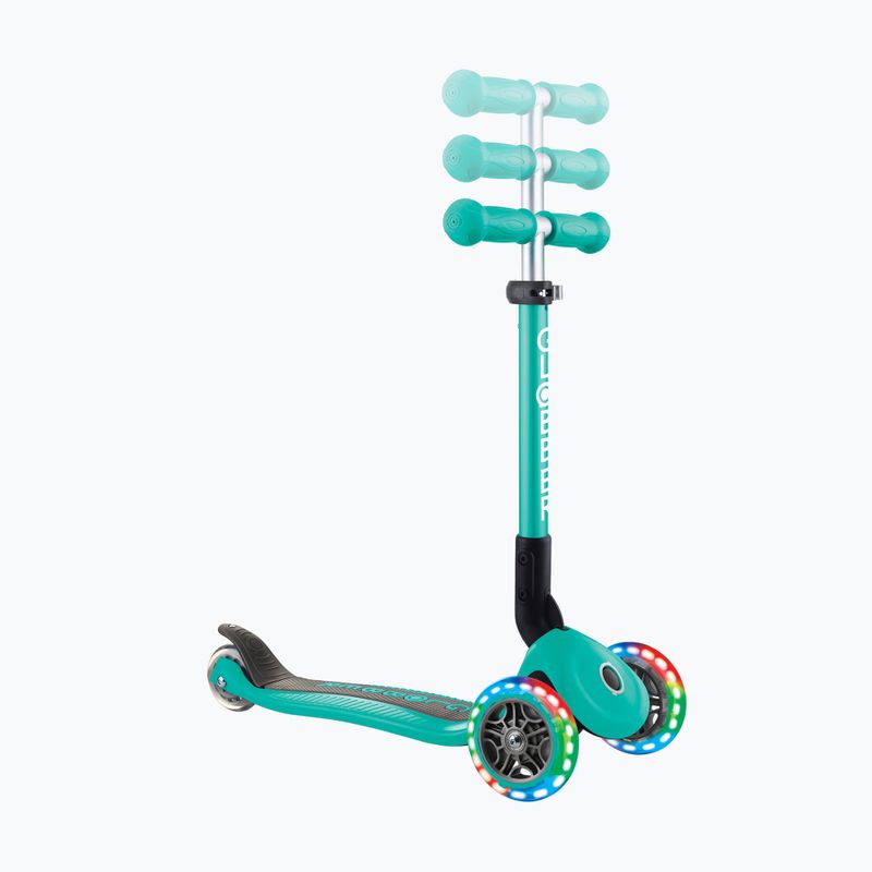 Самокат трьохколісний дитячий Globber Junior Foldable Lights dark emerald green 7