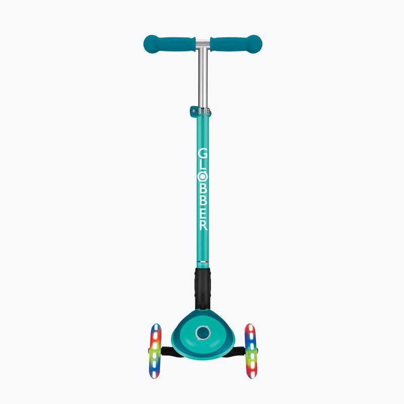Самокат трьохколісний дитячий Globber Primo Foldable Plus Lights dark emerald green 4