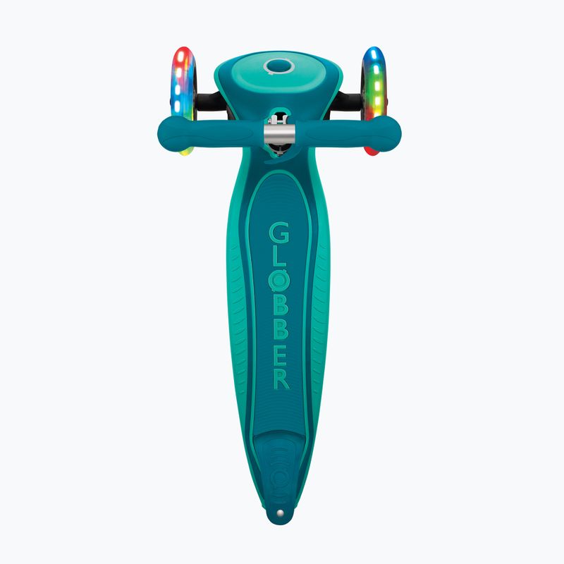 Самокат трьохколісний дитячий Globber Primo Foldable Plus Lights dark emerald green 5