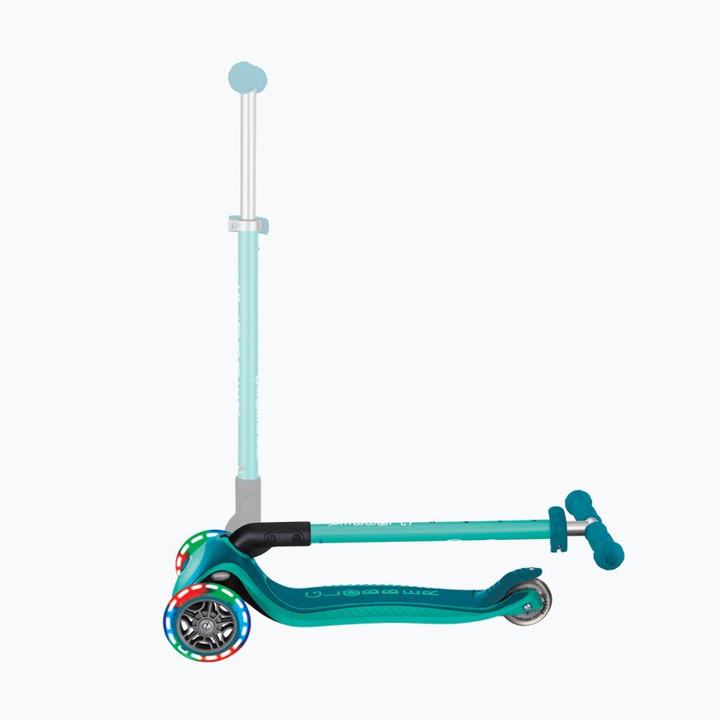 Самокат трьохколісний дитячий Globber Primo Foldable Plus Lights dark emerald green 6