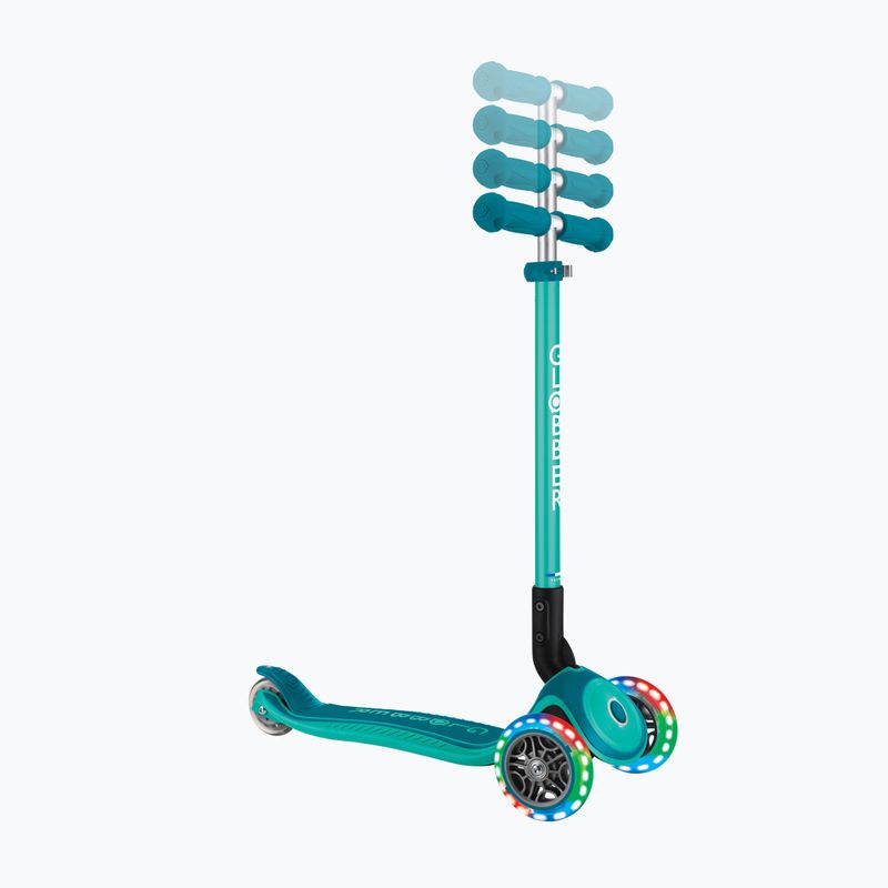 Самокат трьохколісний дитячий Globber Primo Foldable Plus Lights dark emerald green 7