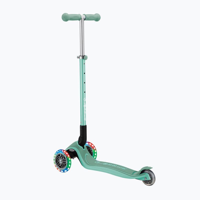Самокат трьохколісний дитячий Globber Primo Foldable Plus Lights mint 3