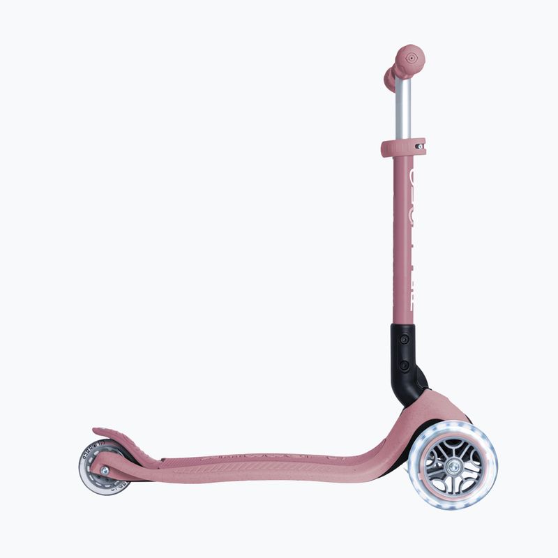 Самокат трьохколісний дитячий Globber Junior Foldable Lights Eco berry 2