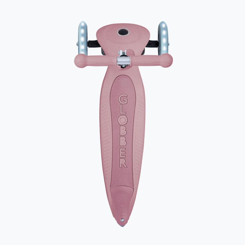 Самокат трьохколісний дитячий Globber Junior Foldable Lights Eco berry 4