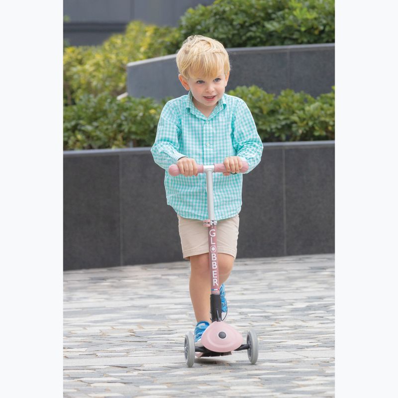 Самокат трьохколісний дитячий Globber Junior Foldable Lights Eco berry 9