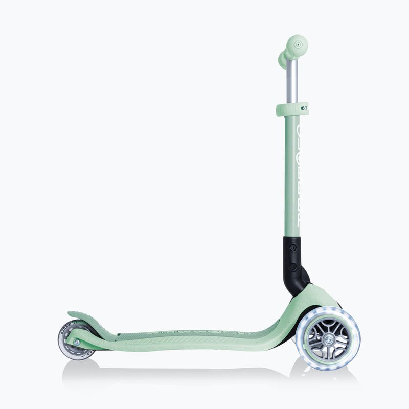 Самокат трьохколісний дитячий Globber Junior Foldable Lights Eco pistachio 2