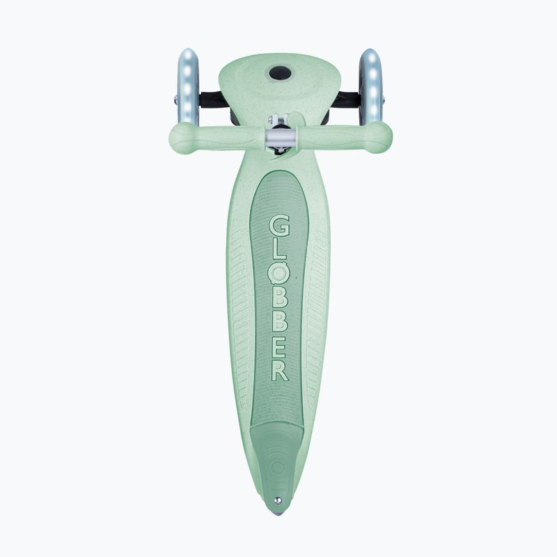 Самокат трьохколісний дитячий Globber Junior Foldable Lights Eco pistachio 4