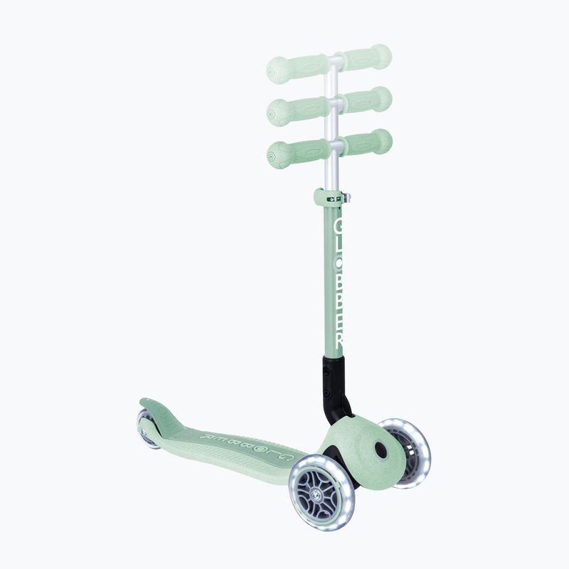 Самокат трьохколісний дитячий Globber Junior Foldable Lights Eco pistachio 6