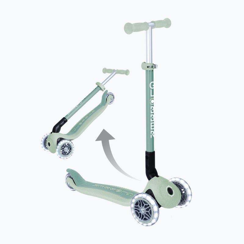 Самокат триколісний дитячий Globber Junior Primo Foldable Lights Eco pistachio 10